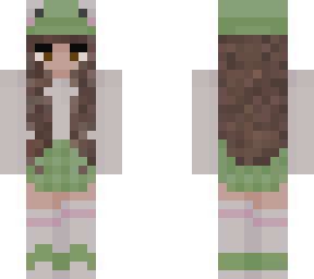 brown hair girl frog