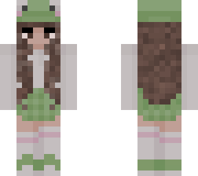 brown hair girl frog