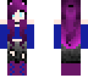 cute panda girl with purple hair