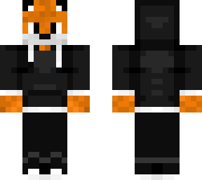 fox with black hoodie up