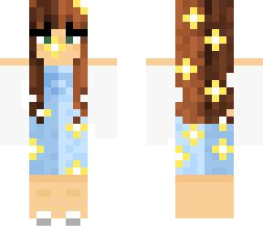 girl in sunflower overalls