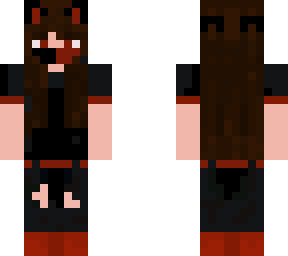 masked catgirl, red and black