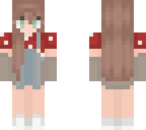 mushroom shirt and overalls w/ cardigan
