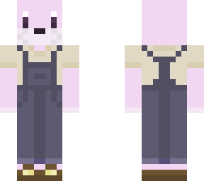 pastel otter in overalls