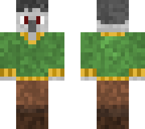 pillager with a green shirt, and also hair