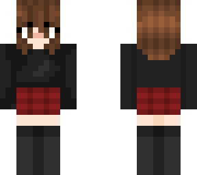 red checkered skirt
