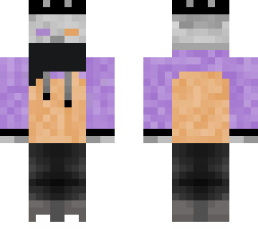 skele in purple/orange hoodie