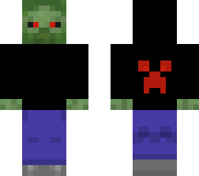 zombie with red creeper face