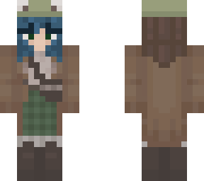 blue hair and frog hat