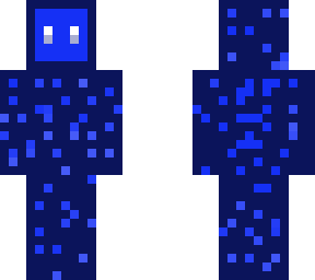 blue skin with face