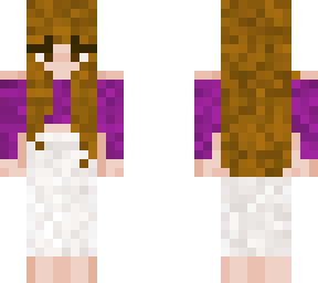 brown hair girl with purple shirt