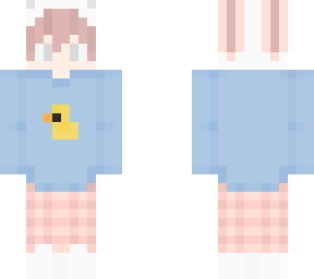 cute duck boy with bunny hat
