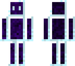 glass man filled with purple goo