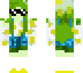 greenpinapple with a hat and overalls