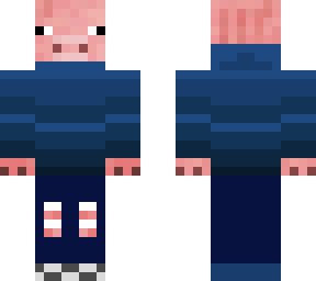 hoodie pig (blue)(hood off)