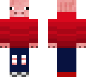 hoodie pig (red)(hood off)