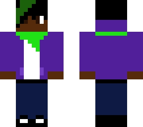my hero academia skin with open purple jacket and headphones