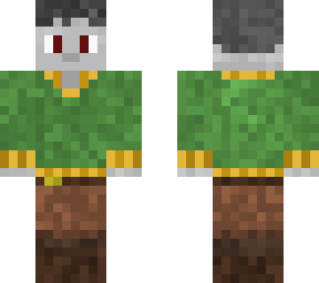 pillager with a green shirt, and also hair small nose edition
