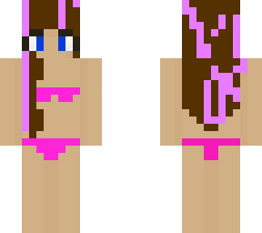 pink bikini girl with lilac highlights
