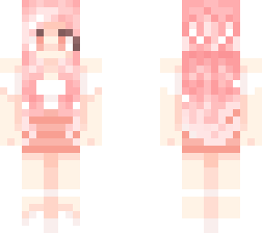 pink hair white dress