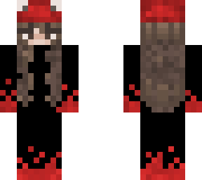 red flames outfit with froggy hat and brown hair