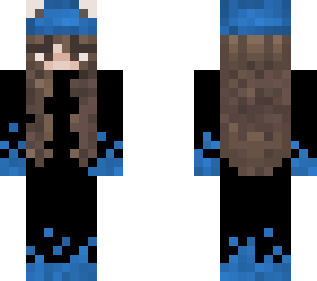 blue flames outfit with froggy hat and brown hair