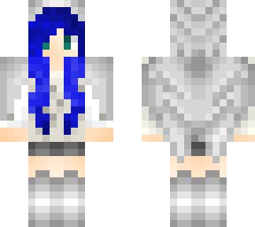 blue hair white houdy