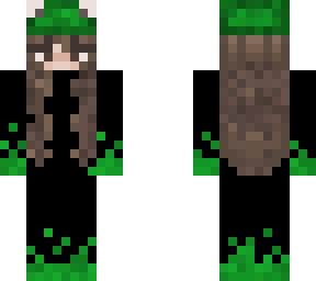 green flames outfit with froggy hat and brown hair