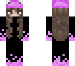 pink flames outfit with froggy hat and brown hair