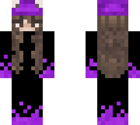 purple flames outfit with froggy hat and brown hair