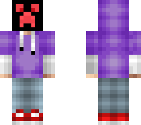 purple kid in hoodie with creeper mask; original - bumps1