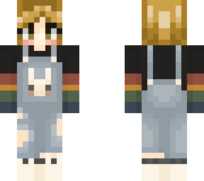 short blond hair outfit bunny overalls