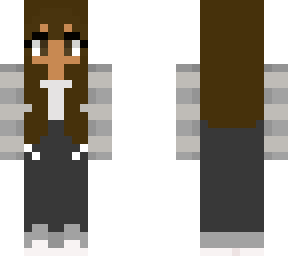 striped shirt girl (with brown hair)