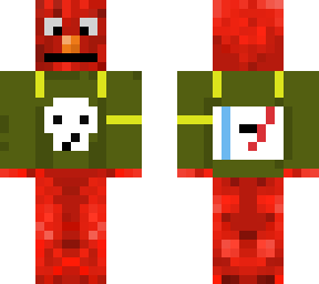 top elmo with skull and a hidden face on his neck