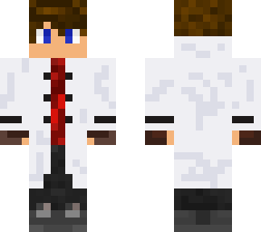 white coat with red shirt but better