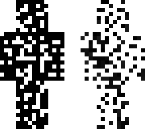 white on black and black on white glitch