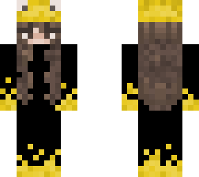 yellow flames outfit with froggy hat and brown hair