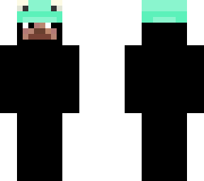 black with mint hat