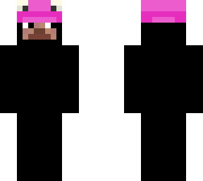 black with pink hat