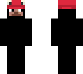 black with red hat