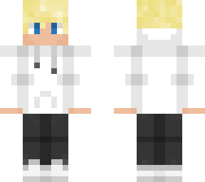 blonde boy in white hoodie