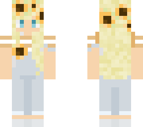 blonde hair overalls with flower crown