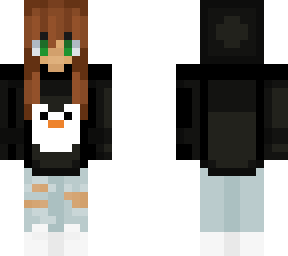 girl in penguin hoodie