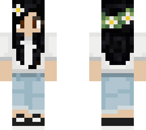 girl with white flowers in hair