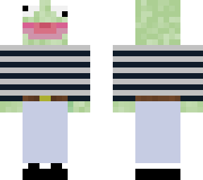 light grey and dark blue sweater kermit