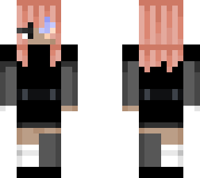 pink hairblack suitgirl