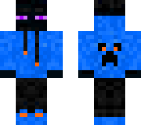 blue hoodied enderman
