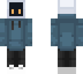 computer in hoodie with orange eyes
