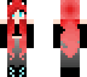 cute panda girl with red  hair