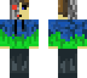 cyborg boy green and blue